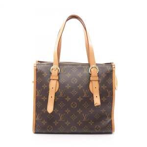 LOUIS VUITTON Authentic Brown Monogram Leather Tote Bag
